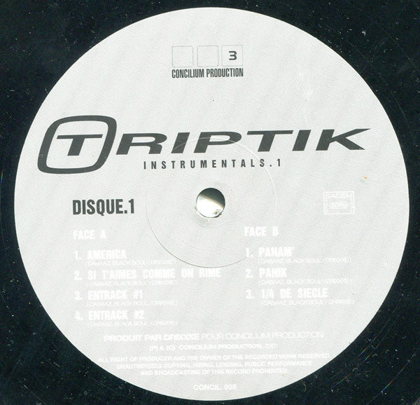 Drixxxé Présente Triptik - Instrumentals.1 | Concilium Production (CONCIL 008) - 2
