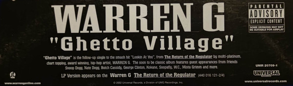 Warren G - Ghetto Village | Universal Records (UNIR 20709-1) - 3 Warren G - Ghetto Village | Universal Records (UNIR 20709-1) - 3