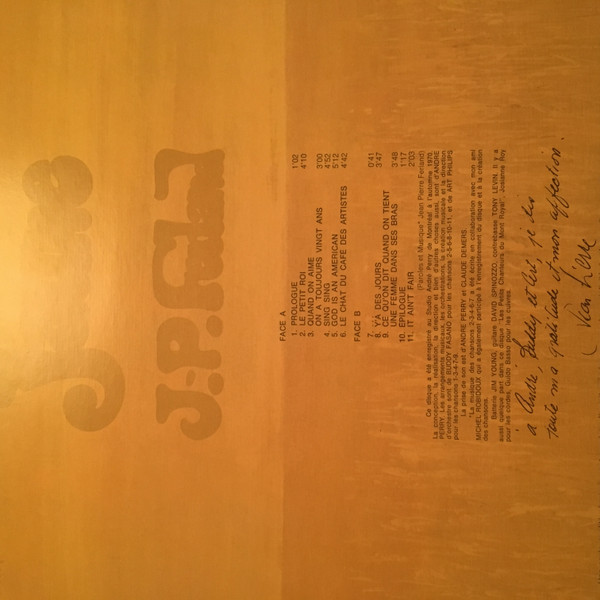 Jean-Pierre Ferland - Jaune [Vinyl] | Barclay (80,090) - 3