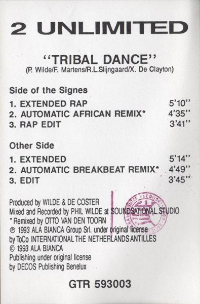 2 Unlimited - Tribal Dance | Got It (GTR 593003) - 3