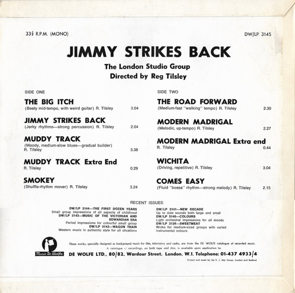 The London Studio Group - Jimmy Strikes Back | Music De Wolfe (DW/LP 3145) - 2