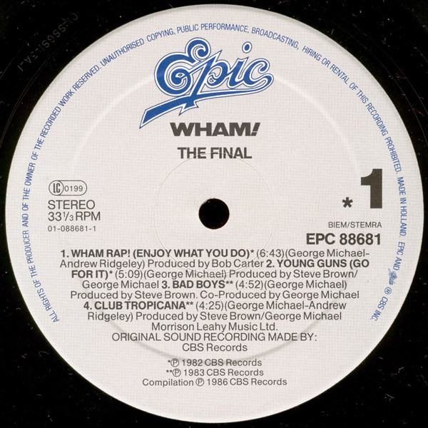 Wham! - The Final | Epic (EPC 88681) - 3 Wham! - The Final | Epic (EPC 88681) - 3