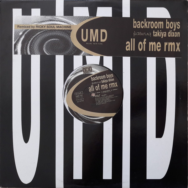 Backroom Boys Featuring Takiya Dixon - All Of Me Rmx | Underground Music Department (UMD) (UMD 327) - main