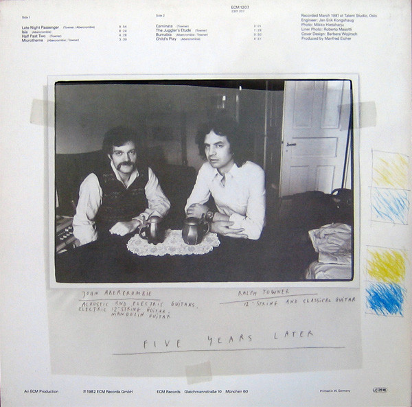 Ralph Towner / John Abercrombie - Five Years Later | ECM Records (ECM 1207) - main Ralph Towner / John Abercrombie - Five Years Later | ECM Records (ECM 1207) - main
