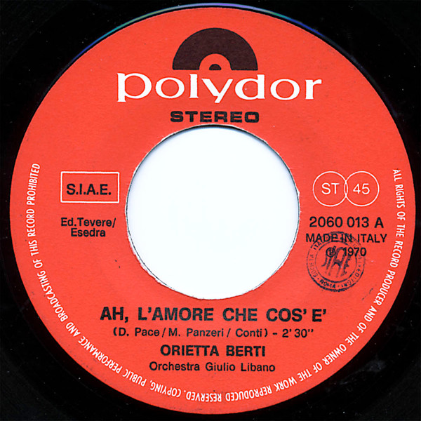 Orietta Berti - Ah, L'Amore Che Cos'È | Polydor (2060 013) - 3