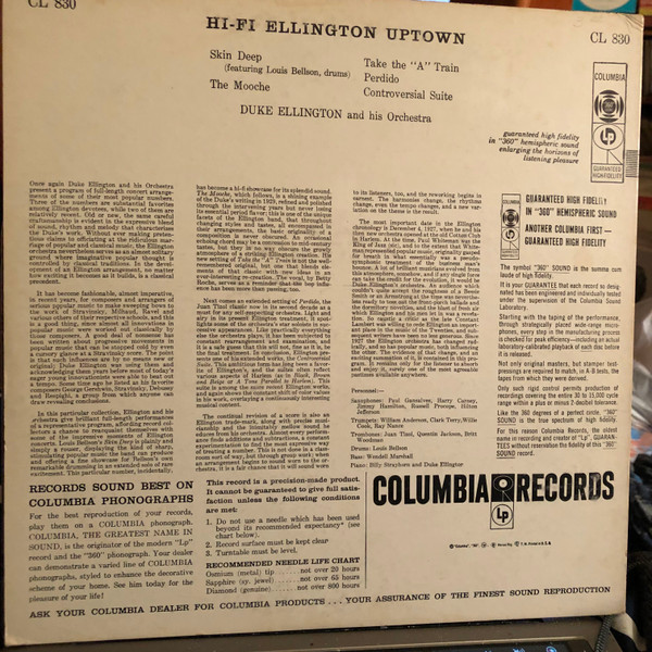 Duke Ellington And His Orchestra - Hi-Fi Ellington Uptown | Columbia (CL 830) - 2 Duke Ellington And His Orchestra - Hi-Fi Ellington Uptown | Columbia (CL 830) - 2