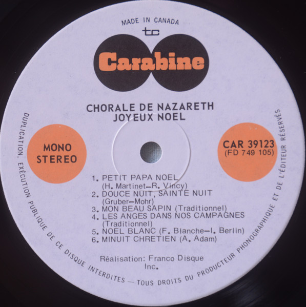 La Chorale De Nazareth - Joyeux Noel | Carabine (CAR 39123) - 3
