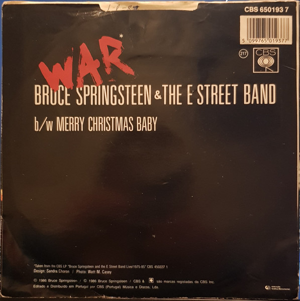 Bruce Springsteen & The E-Street Band - War | CBS (CBS 650193 7) - 2