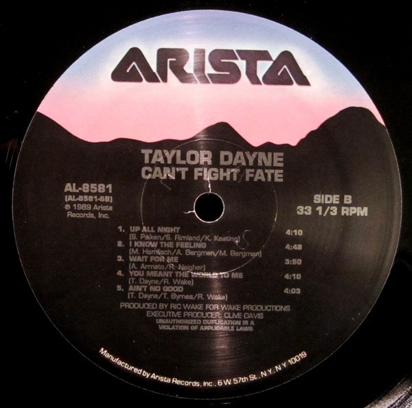Taylor Dayne - Can't Fight Fate [Vinyl] | Arista (AL-8581) - 4