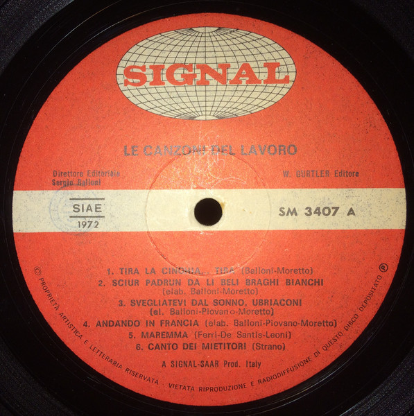 Various - Le Canzoni Del Lavoro | Signal (SM 3407) - 3 Various - Le Canzoni Del Lavoro | Signal (SM 3407) - 3