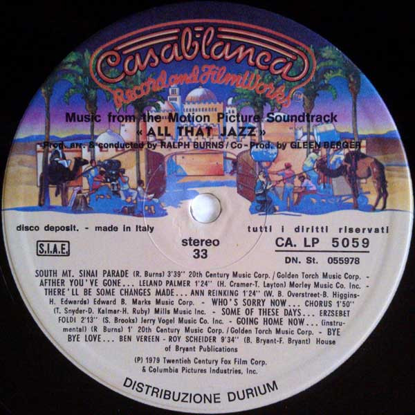 Various - All That Jazz - Music From The Original Motion Picture Soundtrack | Casablanca (CA. LP 5059) - 4