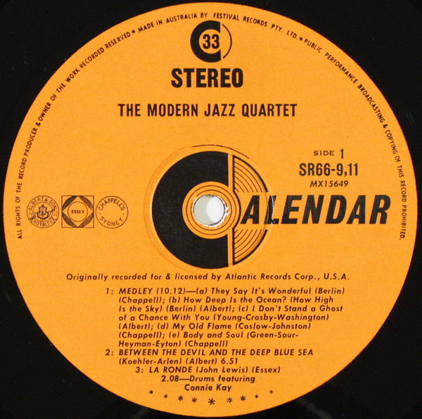 The Modern Jazz Quartet - The Modern Jazz Quartet | Calendar Records (SR66-911) - 3