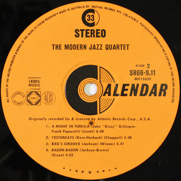 The Modern Jazz Quartet - The Modern Jazz Quartet | Calendar Records (SR66-911) - 4
