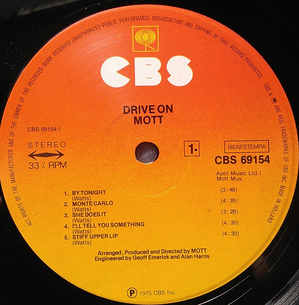 Mott - Drive On | CBS (CBS 69154) - 3 Mott - Drive On | CBS (CBS 69154) - 3