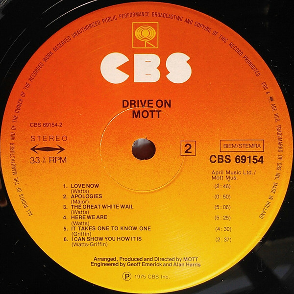 Mott - Drive On | CBS (CBS 69154) - 4 Mott - Drive On | CBS (CBS 69154) - 4
