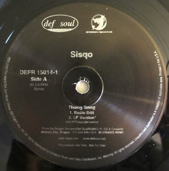 Sisqo - Thong Song | Def Soul (DEFR 15014-1) - 3