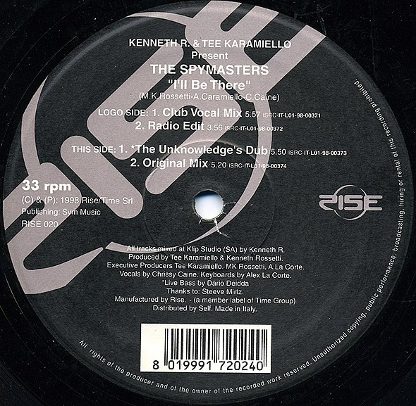 Kenneth Rossetti & Antonio Caramiello Present The Spymasters - I'll Be There | Rise (RISE 020) - main