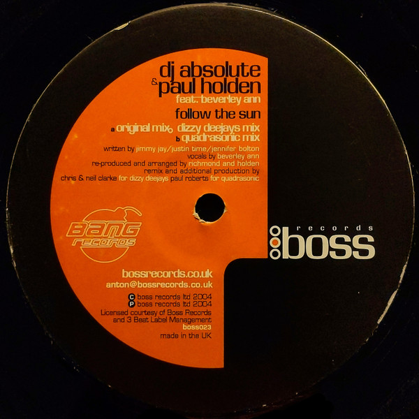 DJ Absolute & Paul Holden Feat. Beverley-Anne - Follow The Sun | Boss (boss023) - main