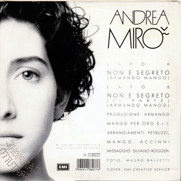 Andrea Mirò - Non È Segreto | EMI (06 1188077) - 2 Andrea Mirò - Non È Segreto | EMI (06 1188077) - 2