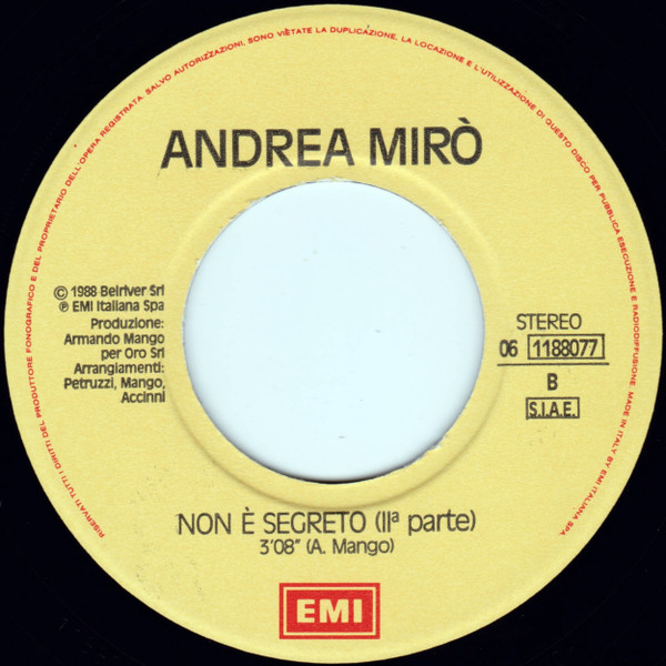 Andrea Mirò - Non È Segreto | EMI (06 1188077) - 4 Andrea Mirò - Non È Segreto | EMI (06 1188077) - 4