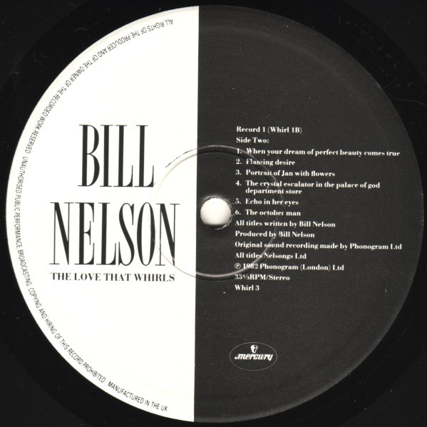 Bill Nelson - The Love That Whirls (Diary Of A Thinking Heart) / La Belle Et La Bête (Beauty And The Beast) | Mercury (WHIRL 3) - 4