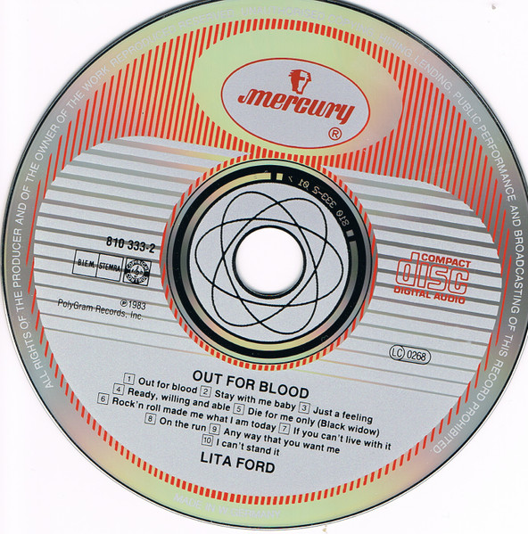 Lita Ford - Out For Blood CD | Mercury (810 333-2) - 3