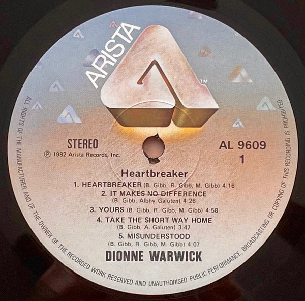 Dionne Warwick - Heartbreaker | Arista (AL 9609) - 3 Dionne Warwick - Heartbreaker | Arista (AL 9609) - 3