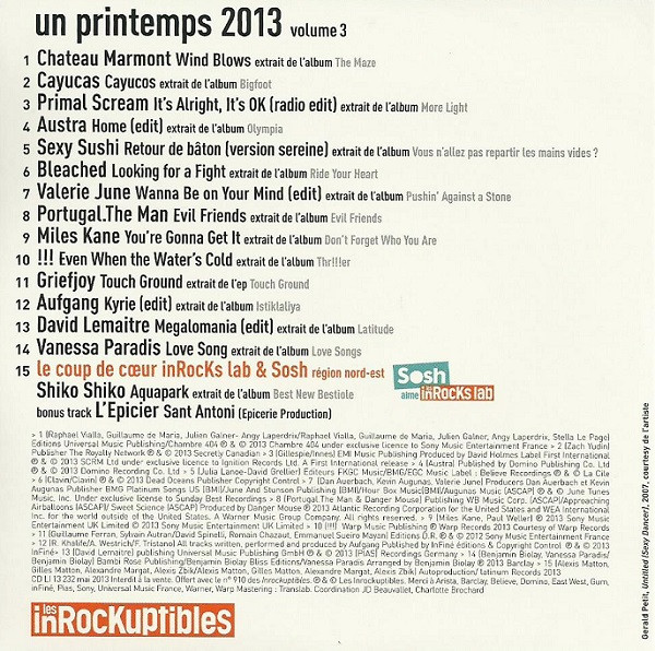 Various - Un Printemps 2013 - Volume 3 | Les Inrockuptibles (CD LI 13 232) - 2