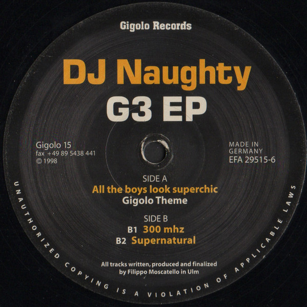 DJ Naughty - G3 EP | International Deejay Gigolo Records (Gigolo 15)