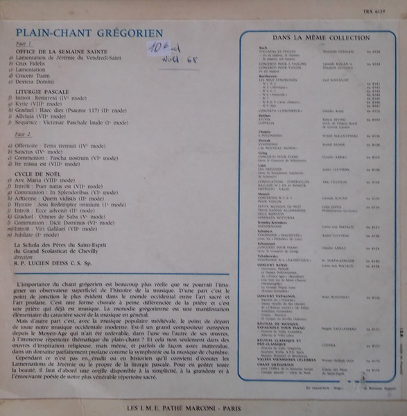 Schola Des Pères Du Saint-Esprit De Chevilly - Plain-Chant Grégorien | Trianon (TRX 6129) - 4 Schola Des Pères Du Saint-Esprit De Chevilly - Plain-Chant Grégorien | Trianon (TRX 6129) - 4