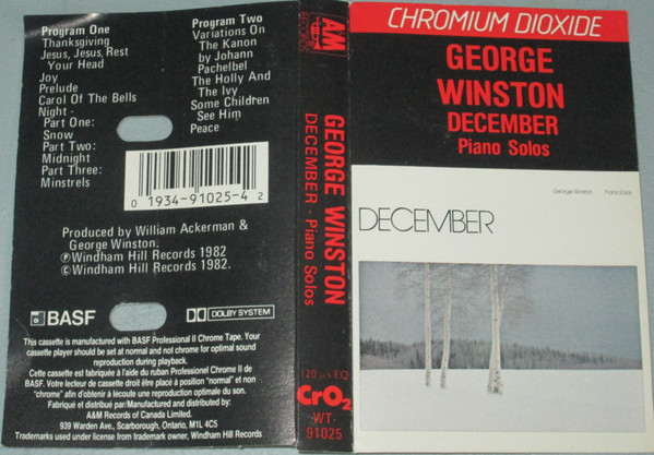 George Winston - December [Cassette] | Windham Hill Records (WT-91025) - 2