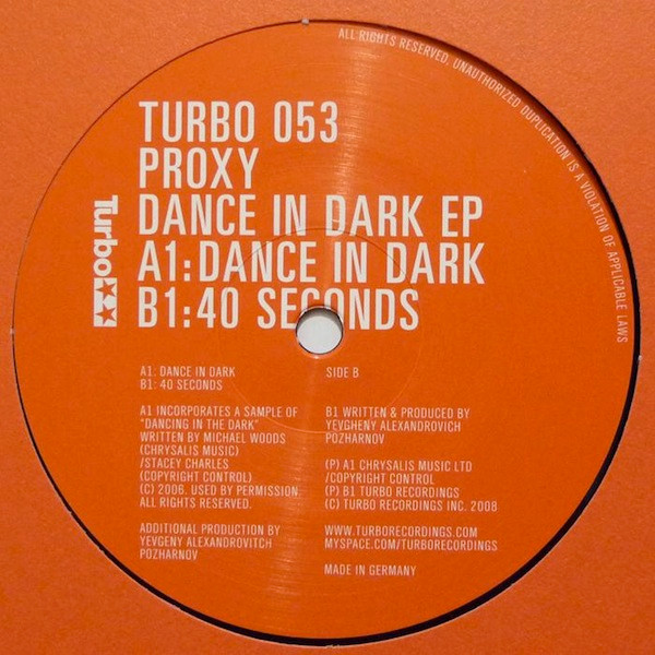 Proxy - Dance In Dark EP | Turbo (TURBO 053) - 2