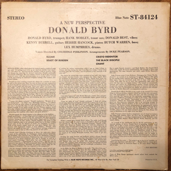 Donald Byrd - A New Perspective | Blue Note (84124) - 2 Donald Byrd - A New Perspective | Blue Note (84124) - 2