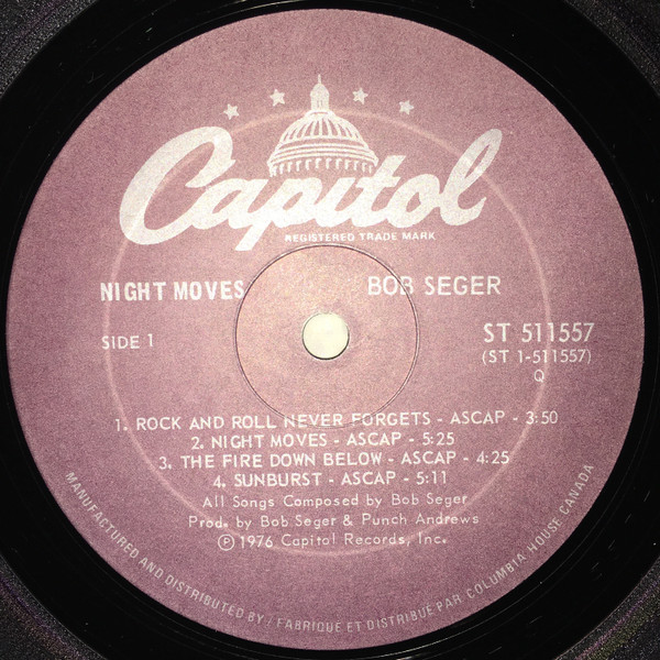 Bob Seger And The Silver Bullet Band - Night Moves | Capitol Records (ST-511557) - 3 Bob Seger And The Silver Bullet Band - Night Moves | Capitol Records (ST-511557) - 3