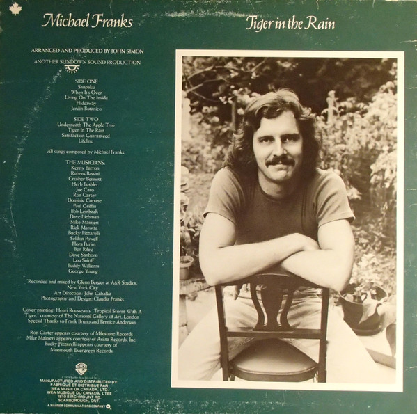 Michael Franks - Tiger In The Rain | Warner Bros. Records (BSK 3294) - 2 Michael Franks - Tiger In The Rain | Warner Bros. Records (BSK 3294) - 2