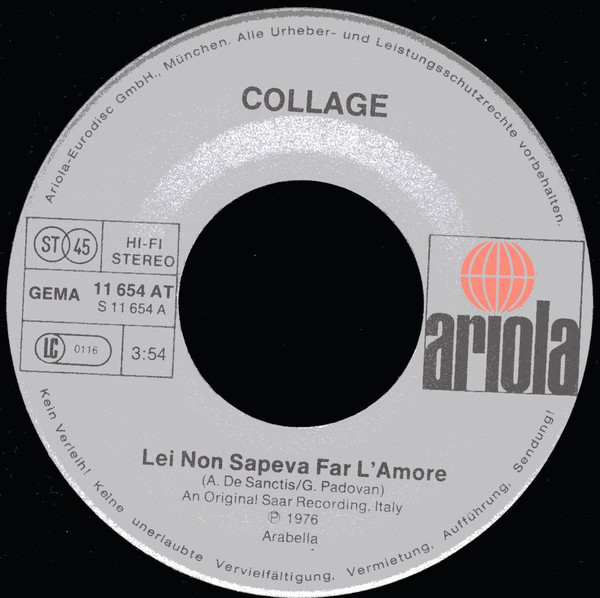 Collage - Lei Non Sapeva Far L'Amore | Ariola (11 654 AT) - 2