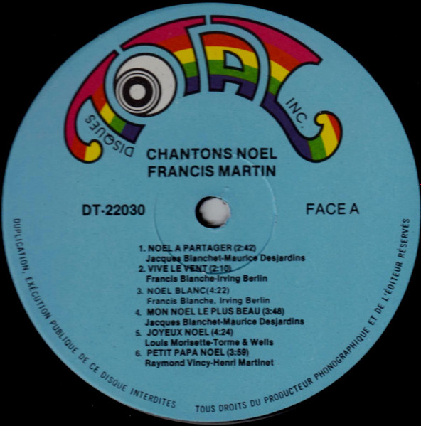 Francis Martin - Chantons Noël | Disques Total (DT-22030) - 3 Francis Martin - Chantons Noël | Disques Total (DT-22030) - 3