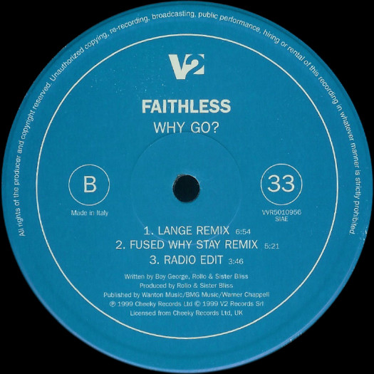 Faithless Feat.  Boy George - Why Go? | V2 (VVR5010956) - 4
