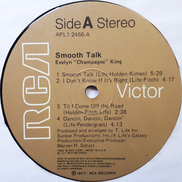 Evelyn King - Smooth Talk | RCA (APL1-2466) - 3