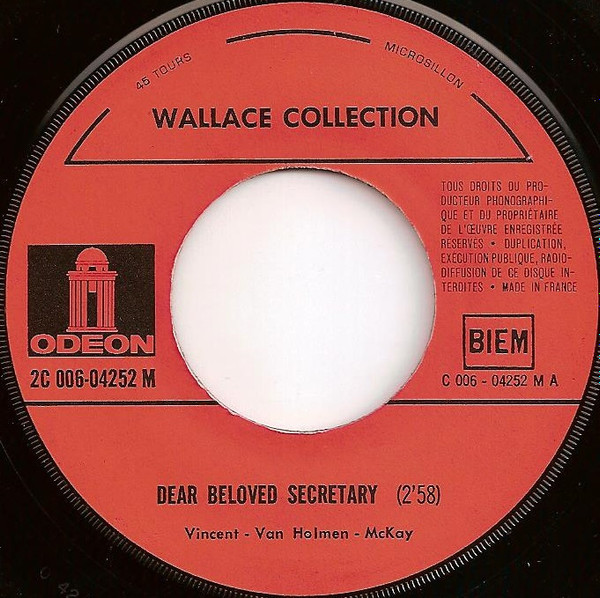 Wallace Collection - Dear Beloved Secretary | Odeon (2C 006-04252 M) - 3