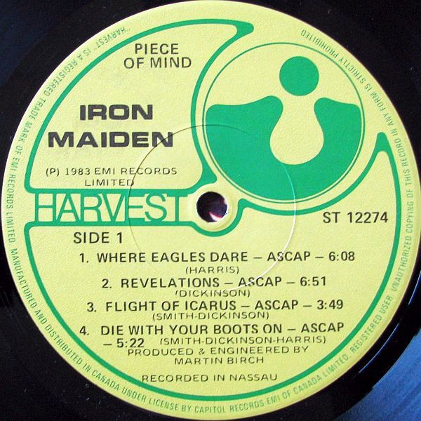 Iron Maiden - Piece Of Mind [Vinyl] | Harvest (ST-12274) - 3