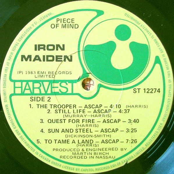 Iron Maiden - Piece Of Mind [Vinyl] | Harvest (ST-12274) - 4