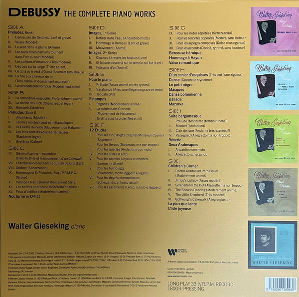 Claude Debussy , Walter Gieseking - Debussy - The Complete Piano Works | Warner Classics (0190296280436) - 2 Claude Debussy , Walter Gieseking - Debussy - The Complete Piano Works | Warner Classics (0190296280436) - 2