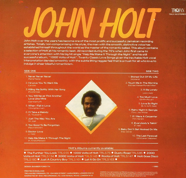 John Holt - 20 Golden Love Songs | Trojan Records (TRLS 192) - 2 John Holt - 20 Golden Love Songs | Trojan Records (TRLS 192) - 2