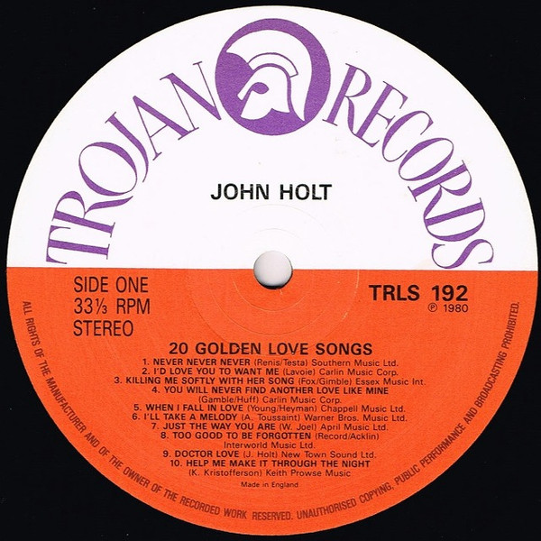 John Holt - 20 Golden Love Songs | Trojan Records (TRLS 192) - 3 John Holt - 20 Golden Love Songs | Trojan Records (TRLS 192) - 3