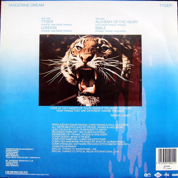 Tangerine Dream - Tyger | Jive (614448)