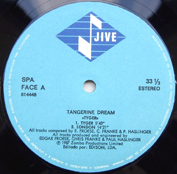 Tangerine Dream - Tyger | Jive (614448) - 2 Tangerine Dream - Tyger | Jive (614448) - 2
