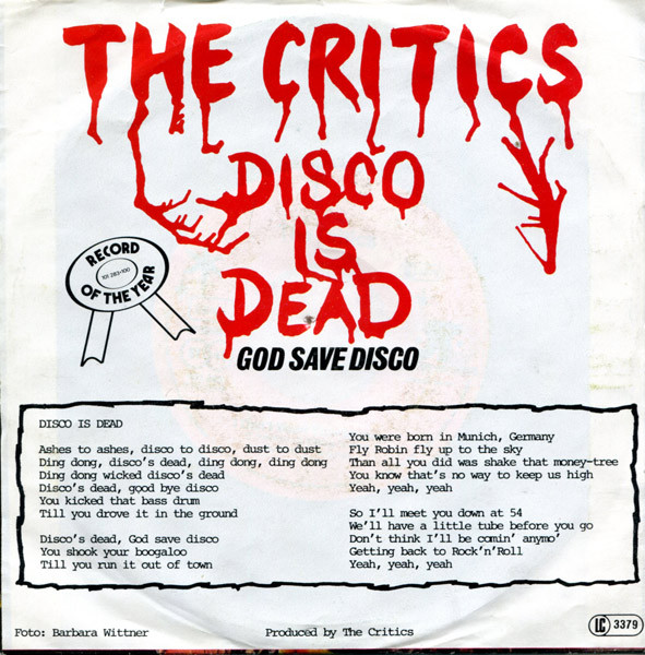 The Critics - Disco Is Dead | Jupiter Records (101 283) - 2 The Critics - Disco Is Dead | Jupiter Records (101 283) - 2