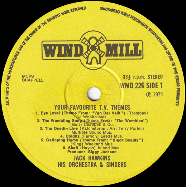 Jack Hawkins His Orchestra & Singers - Your Favourite TV Themes | Windmill (WMD 226) - 3 Jack Hawkins His Orchestra & Singers - Your Favourite TV Themes | Windmill (WMD 226) - 3