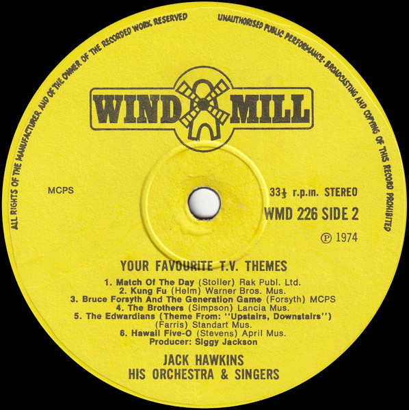 Jack Hawkins His Orchestra & Singers - Your Favourite TV Themes | Windmill (WMD 226) - 4 Jack Hawkins His Orchestra & Singers - Your Favourite TV Themes | Windmill (WMD 226) - 4